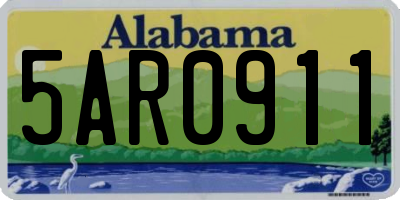 AL license plate 5AR0911