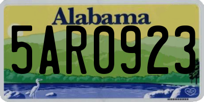 AL license plate 5AR0923