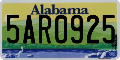 AL license plate 5AR0925