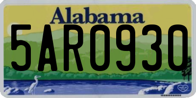 AL license plate 5AR0930