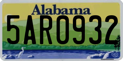 AL license plate 5AR0932