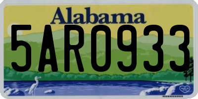 AL license plate 5AR0933