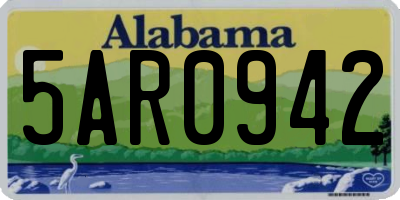 AL license plate 5AR0942