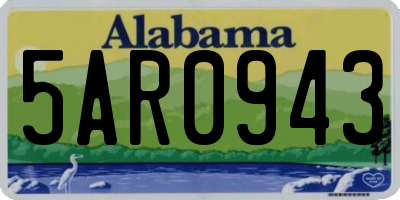 AL license plate 5AR0943