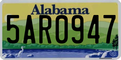 AL license plate 5AR0947