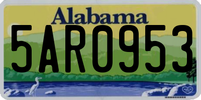 AL license plate 5AR0953