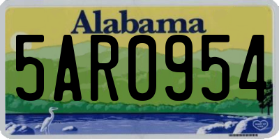 AL license plate 5AR0954