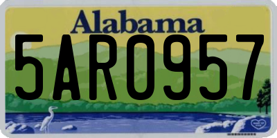 AL license plate 5AR0957