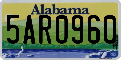 AL license plate 5AR0960