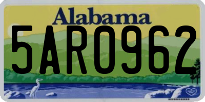 AL license plate 5AR0962