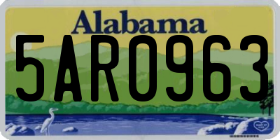 AL license plate 5AR0963
