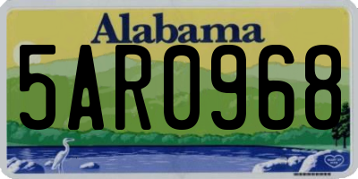 AL license plate 5AR0968
