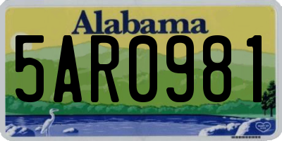 AL license plate 5AR0981