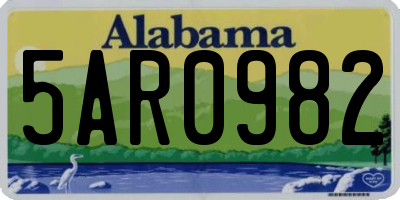 AL license plate 5AR0982