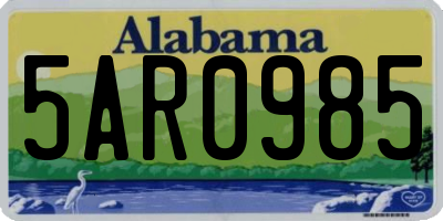 AL license plate 5AR0985