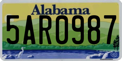AL license plate 5AR0987