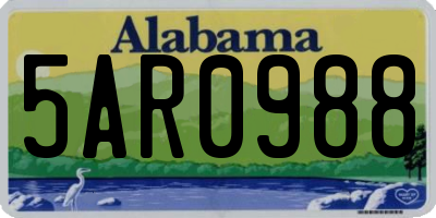 AL license plate 5AR0988