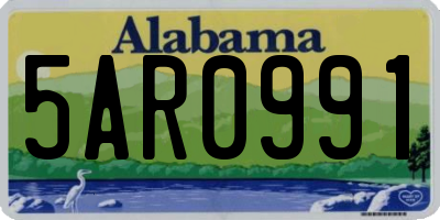 AL license plate 5AR0991