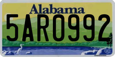 AL license plate 5AR0992