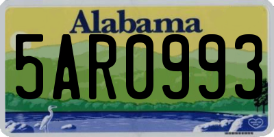 AL license plate 5AR0993