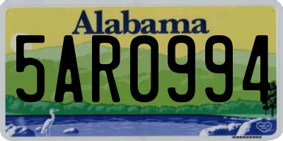 AL license plate 5AR0994