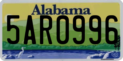 AL license plate 5AR0996