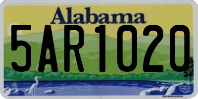 AL license plate 5AR1020