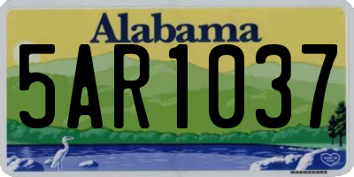 AL license plate 5AR1037