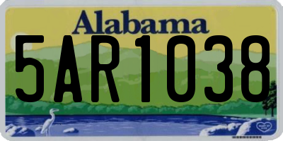 AL license plate 5AR1038