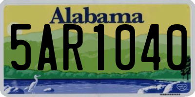 AL license plate 5AR1040