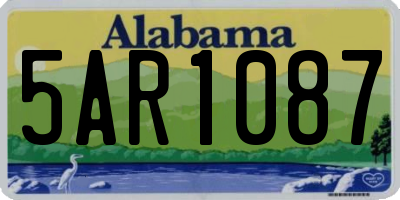 AL license plate 5AR1087
