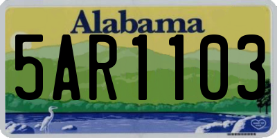 AL license plate 5AR1103