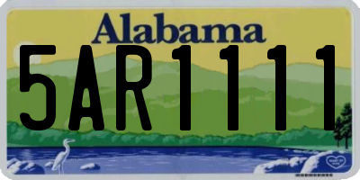 AL license plate 5AR1111