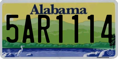 AL license plate 5AR1114