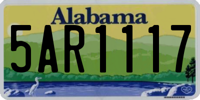 AL license plate 5AR1117