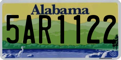 AL license plate 5AR1122