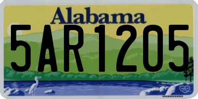 AL license plate 5AR1205