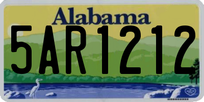 AL license plate 5AR1212