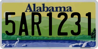 AL license plate 5AR1231