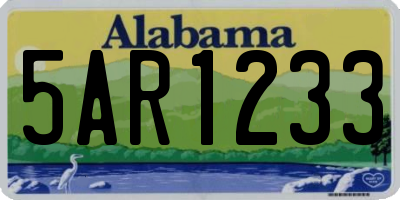 AL license plate 5AR1233