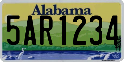 AL license plate 5AR1234
