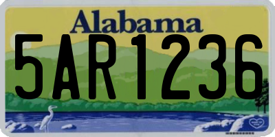 AL license plate 5AR1236