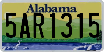 AL license plate 5AR1315