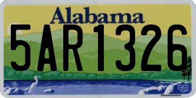 AL license plate 5AR1326