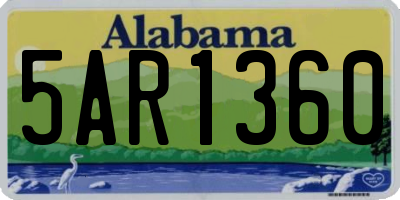 AL license plate 5AR1360