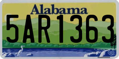 AL license plate 5AR1363