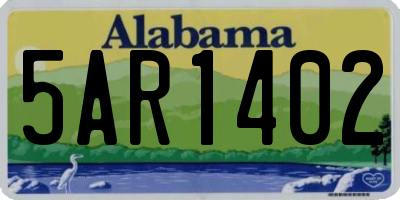 AL license plate 5AR1402