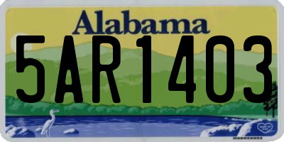 AL license plate 5AR1403
