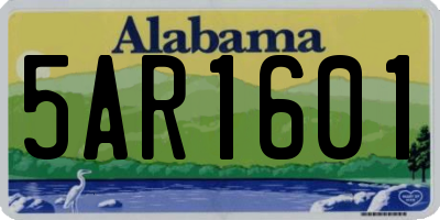 AL license plate 5AR1601