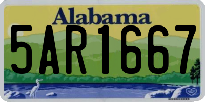 AL license plate 5AR1667